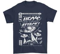 Attacco Degli UFO Alieni Dallo Spazio T-Shirt Uomo 100% Cotone