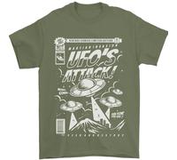 Attacco Degli UFO Alieni Dallo Spazio T-Shirt Uomo 100% Cotone