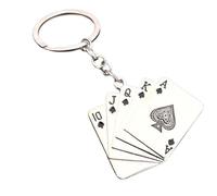 Attacco della carta di metallo - Simbolo del poker Keyring, catena di token di gioco metal | Playing Key Holder, Accessorio per la di poker per gli adulti Kids Keys Backpacks Borse