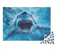 Attacco dello squalo Puzzle 1000 Pezzi In Resistente E Durevole, Un Busta Di Puzzle A Rompicapo Per Enigma Per Il Relax Mentale, Ideale Per Vacanza Relax, Puzzle 70x50cm/1000pcs