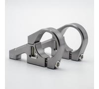 Attacco diretto in lega di alluminio per forcelle a doppia corona per mountain bike DH, adatto per manubri di diametro 35 mm con CNC e finitura anodizzata (argento)