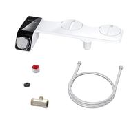 Attacco for bidet, ugello doppio for WC ultrasottile, spruzzatore non elettrico a spirale con pressione 'acqua regolabile e tubo flessibile(As Shown C)