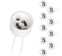 Attacco GU10, 15 cm, tubo di alimentazione in silicone, attacco GU10, per LED, lampadina alogena, resistenza al calore fino a 600 °C, 0-250 V, 0-300 W, set da 10