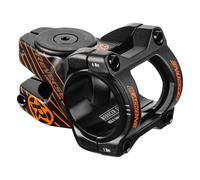 Attacco Manubrio Enduro Reverse Black-One D-2 35mm, Compatibile Ø31.8 & Ø35mm, Nero con Dettagli Arancioni
