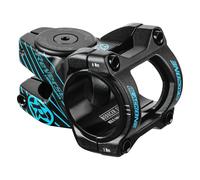 Attacco Manubrio Enduro Reverse Black-One D-2, Compatibile Ø31.8 & Ø35mm, Lunghezza 35mm, Nero/Blu Cielo