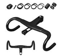 Attacco manubrio in fibra di carbonio per bici da strada, manubrio da corsa integrato, design in lega di alluminio antiurto, telaio leggero aerodinamico per mountain bike, ciclismo, adulti, nero