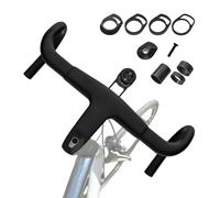 Attacco manubrio in fibra di carbonio per bici da strada, manubrio da corsa integrato, design in lega di alluminio antiurto, telaio leggero aerodinamico per mountain bike, ciclismo, adulti, nero