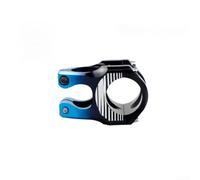 Attacco MTB 35mm 31.8 con 6 Viti Bloccaggio per sicuro Attacco | Design forato, leggero e per robusto, lega alluminio, ideale per MTB, riduzione peso totale bici(Black-Blue)