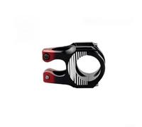 Attacco MTB 35mm 31.8 con 6 Viti Bloccaggio per sicuro Attacco | Design forato, leggero e per robusto, lega alluminio, ideale per MTB, riduzione peso totale bici(Black-Red)