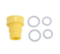 Attacco per bottiglia per spruzzatore d'acqua leggero portatile con soffione per doccia con 4 anelli in silicone per rondelle per campeggio viaggio all'aperto (Giallo)