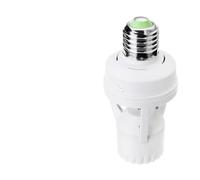 Attacco per Lampada con Sensore del Corpo Umano a Infrarossi a 360° E27, con Timer Regolabile 10s-120s e Rilevamento Dimmerabile per il Controllo Automatico Dell'illuminazione (Bianca)