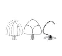 Attacco per miscelatore stand 3 pezzi, lavoro in acciaio inossidabile risparmio piatto a battitore piatto whip versatile per miscelatori da cucina