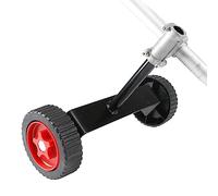 Attacco per ruota di supporto per decespugliatore regolabile, ruote Decespugliatore ausiliario a piedi dietro con sedile fisso da 26/28 mm, ruote di supporto universali Ruote ausiliarie per Weedeaters