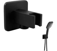 Attacco per tubo cromato con supporto per doccia, Keymark in ottone quadrato da 1/2", Arco di Collegamento a Parete per Doccia, Design Elegante, Resistente alla Corrosione, Facile da Installare