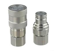 Attacco rapido idraulico con valvola, 1 set in acciaio al carbonio e acciaio inossidabile, zincato bianco per una maggiore durata, progettato per apparecchiature idrauliche NPT14 38 12 34 (((G3/8))