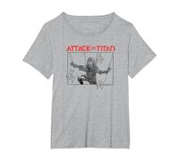 Attack on Titan Armin Arlet Survey Corps Manga Portrait Maglietta, Donna Plus-Size, Grigio Melange, 1X