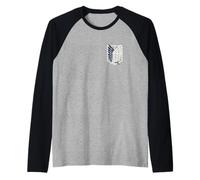 Attack on Titan Small Scout Regiment Shield Chest Anime Maglia con Maniche Raglan