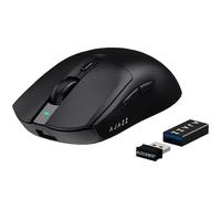 ATTACK SHARK AJAZZ AJ139PRO SUPERLIGHT 4K Mouse da gioco wireless, sensore PAW3395, 26000 DPI, 4KHz, 2,4 Ghz/USB C Mouse eSport cablati, 6 pulsanti programma, durata batteria 700 ore, PC/MAC - Nero