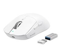 ATTACK SHARK AJAZZ AJ139PRO SUPERLIGHT Mouse da gioco Wireless, Sensore PAW3395, 26000 DPI, 4000Hz, 2,4 Ghz/USB C Mouse eSport cablati, 6 pulsanti programma, durata batteria 700 ore, PC/MAC - Bianco