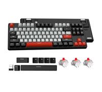 ATTACK SHARK AK871 Tastiera Meccanica Hot Swappable, Tastiera da Gioco Compatta con 87 Tasti QWERTY, Copertura Magnetica, Bluetooth/2.4G, per Mac/Windows/Android - Nero con Interruttori Rossi