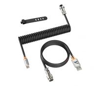 ATTACK SHARK C01 ULTIMATE RGB Cavo Spiralato per Tastiera Gaming, Supporto 8000Hz e Rapid Trigger, Cavo per Tastiera Meccanica da USB-C a USB-A con Aviatore in Metallo, Doppio Intreccio, Nero