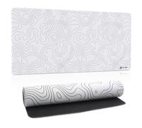 ATTACK SHARK CM02PRO Tappetino Per Mouse Da Gioco Esports Grande, Superficie Texture Simile Alla Sabbia Fine, Rivestimento Resistente All'Acqua, Base Antiscivolo, 900x395x4MM - Contorno Bianco