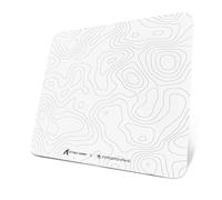 ATTACK SHARK CM05 Tappetino Per Mouse Da Gioco In VetroTemperato, Superficie Ultra Liscia, Vetro Temperato 9H, 17,72 * 15,75 * 0,2 Pollici, Contorno Topografico, Resistente Agli Urti - Bianco