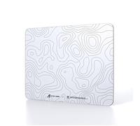 ATTACK SHARK CM05SE Tappetino Per Mouse Da Gioco In VetroTemperato, Superficie Ultra Liscia, Vetro Temperato 9H, 16,14 * 12,2 * 0,2 Pollici, Resistente Agli Urti - Contorno Bianco