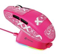 ATTACK SHARK G3PRO Mouse da Gioco Wireless con Dock di Ricarica Magnetico, Sensore PixArt PAW3311, 25000 DPI, BT/2,4 Ghz/Cablato, 100M Clic, 59g Mouse SUPERLEGGERO per PC/Xbox/Mac - Rosso bacca & Tape