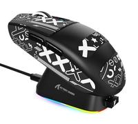 ATTACK SHARK G3PRO Mouse da Gioco Wireless con Dock di Ricarica Magnetico, Sensore PixArt PAW3311, 25000 DPI, BT/2,4 Ghz/Cablato, 100M Clic, 59g Mouse SUPERLEGGERO per PC/Xbox/Mac - Nero & Tape