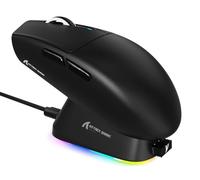 ATTACK SHARK G3PRO Mouse da Gioco Wireless con Dock di Ricarica Magnetico, Sensore PixArt PAW3311, 25000 DPI, BT/2,4 Ghz/Cablato, 100M Clic, Mouse SUPERLEGGERO da 59g per PC/Xbox/PS/Mac - Nero