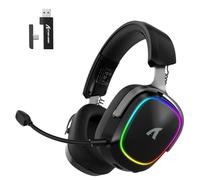 ATTACK SHARK G800 Cuffie Gaming Wireless, Batteria 1000 mAh, Microfono Rimovibile, Telaio in Alluminio, Audio Surround 3D, Latenza 20 ms, Driver 50 mm, 3 Modalità 2.4G/Bluetooth/Cablata