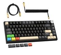 ATTACK SHARK K85 - Tastiera da gioco a scatto rapido con cavo a spirale, 82 tasti, tastiera meccanica cablata con interruttore magnetico, punto di azionamento regolabile, guarnizione, copritasti PBT