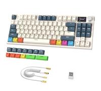 ATTACK SHARK K86 Tastiera Meccanica Wireless 75%, Tastiera da Gioco 2.4G/BT5.0/USB-C Cablata, TKL 87 Tasti, Display a Colori TFT HD da 1,2'' e CNC Knob, Hot-swap RGB Backlit PBT Keycap - VerdePro