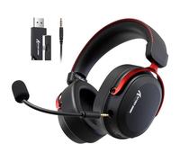ATTACK SHARK L30PRO Casque Gamer Sans Fil, Surround 7.1, Pilotes Bio 50mm, Tri-Mode 2.4G/BT/Filaire, Micro Amovible ENC, pour PC/PS5/Xbox/Switch, Batterie 84H - Nero/Rosso