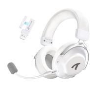 ATTACK SHARK L50PRO Cuffie Gaming Wireless 7.1, Driver Bio 53mm, Cuffie Surround Tri-Mode 2.4G/BT 5.3/Cavo, Microfono 360° Rimovibile con Cancellazione Rumore per PC/PS/Switch, 64H Autonomia - Bianco