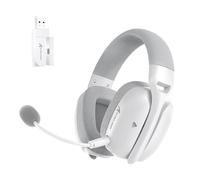 ATTACK SHARK L80PRO Cuffie da Gaming Wireless, Microfoni Doppi Regolabili, Suono Surround 3D, 20ms di Bassa Latenza, Driver da 40mm, 3 Modalità (2.4G/Bluetooth/Cablato) per PC/Phone-Bianco