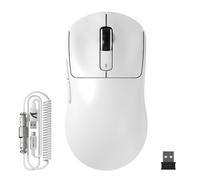 ATTACK SHARK PixArt PAW3950 - Mouse da gioco wireless X3MAX Esports, sensore da gioco fino a 42 K DPI, 100 milioni di micro, 49 g, leggero, Tri-Mode (BT5,2/2,4 Ghz/cablato), con cavo a spirale, bianco