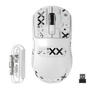 ATTACK SHARK PixArt PAW3950 - Mouse da gioco wireless X3MAX Esports, sensore da gioco fino a 42 K DPI, 100 milioni di micro, 49 g, leggero, Tri-Mode (BT5,2/2,4 Ghz/cablato), con cavo a spirale, bianco