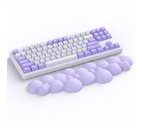 Attack Shark Poggia Polso Cloud, Antiscivolo, Supporto Ergonomico per Polso, Poggia Mano da Scrivania per Tastiera da Gioco Meccanica TKL/di Dimensioni Standard, Poggia Palmo Confortevole -Viola