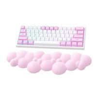 Attack Shark Poggia Polso Cloud, Antiscivolo, Supporto Ergonomico per Polso, Poggia Mano da Scrivania per Tastiera da Gioco Meccanica TKL/di Dimensioni Standard, Poggia Palmo Confortevole -Rosa
