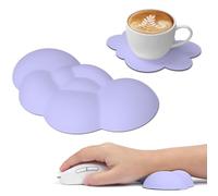 Attack Shark Poggiapolsi Cloud Mouse con Sottobicchiere, Polso Ergonomico per Mouse con Massaggio, Supporto per il Polso, Grazioso Accessorio da Scrivania per Casa, Ufficio, Giochi - Viola