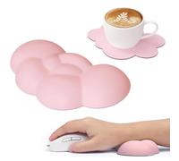 Attack Shark Poggiapolsi Cloud Mouse con Sottobicchiere, Polso Ergonomico per Mouse con Massaggio, Supporto per il Polso, Grazioso Accessorio da Scrivania per Casa, Ufficio, Giochi - Rosa Carne
