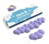 ATTACK SHARK Poggiapolsi per Tastiera e Mouse a Forma di Nuvola con set di Sottobicchieri,Base Ergonomica e Antiscivolo, Supporto per Cuscino da Polso Ultra Morbido per Digitazione/Gioco-Viola