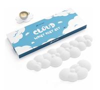 ATTACK SHARK Poggiapolsi per Tastiera e Mouse a Forma di Nuvola con set di Sottobicchieri, Base Ergonomica e Antiscivolo, Supporto per Cuscino da Polso Ultra Morbido per Digitazione/Gioco-Bianco