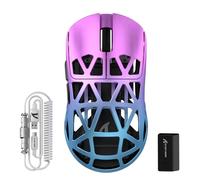 ATTACK SHARK R2PRO 45g SUPERLIGHT Gaming Mouse in Lega di Magnesio, PixArt PAW3950, 42000DPI, Wireless 8000Hz Tasso di Polling, G502 Mouse da Gioco, 2.4G/BT/Cablato, con Cavo a Spirale, PC/Mac, Viola