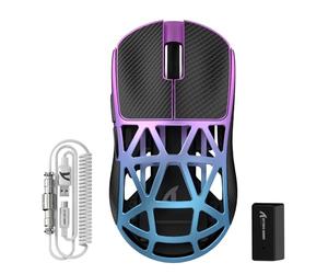 ATTACK SHARK R2PRO 45g SUPERLIGHT Gaming Mouse in Lega di Magnesio, PixArt PAW3950, 42000DPI, Wireless 8000Hz Tasso di Polling, G502 Mouse da Gioco, 2.4G/BT/Cablato, con Cavo a Spirale, PC/Mac, Viola
