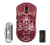 ATTACK SHARK R5 Ultra Mouse Gaming Wireless in Fibra di Carbonio 8000Hz, 39g SUPERLIGHT, 42000DPI, Sensore PAW3950MAX, Nordic 52840, Bluetooth/2.4G/USB-C Cabalto, 8K Cavo Spirale, per PC/Mac, Rosso