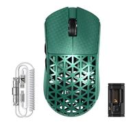 ATTACK SHARK R5 Ultra Mouse Gaming Wireless in Fibra di Carbonio 8000Hz, 39g SUPERLIGHT, 42000DPI, Sensore PAW3950MAX, Nordic 52840, Bluetooth/2.4G/USB-C Cabalto, 8K Cavo Spirale, per PC/Mac, Verde