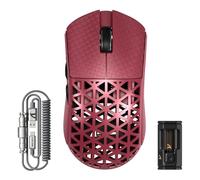 ATTACK SHARK R5 Ultra Mouse Gaming Wireless in Fibra di Carbonio 8000Hz, 39g SUPERLIGHT, 42000DPI, Sensore PAW3950MAX, Nordic 52840, Bluetooth/2.4G/USB-C Cabalto, 8K Cavo Spirale, per PC/Mac, Rosso